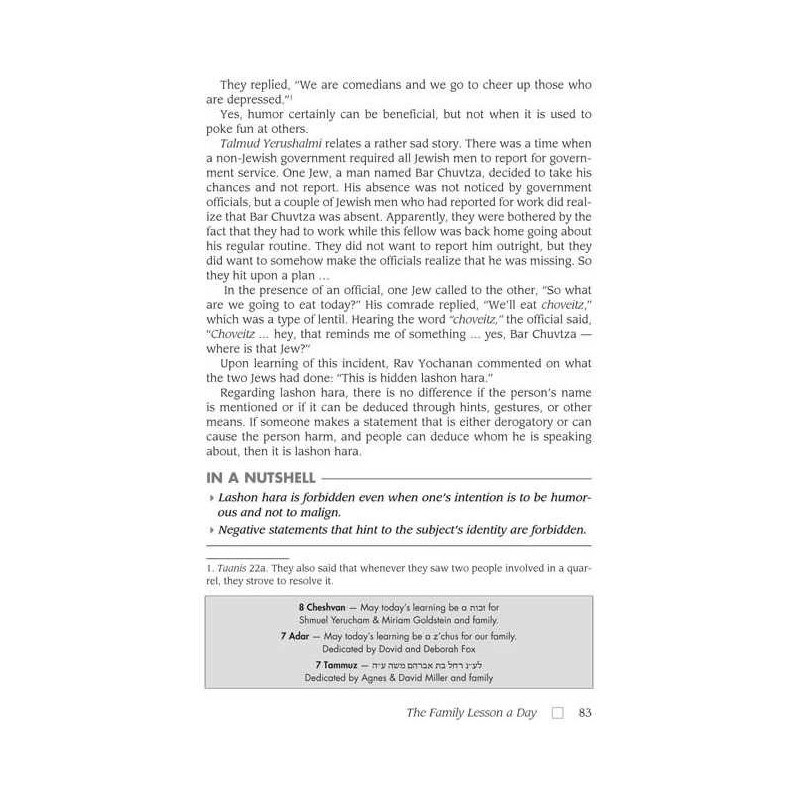 Chofetz Chaim: The Family Lesson A Day - Hardcover | Books | Judaica