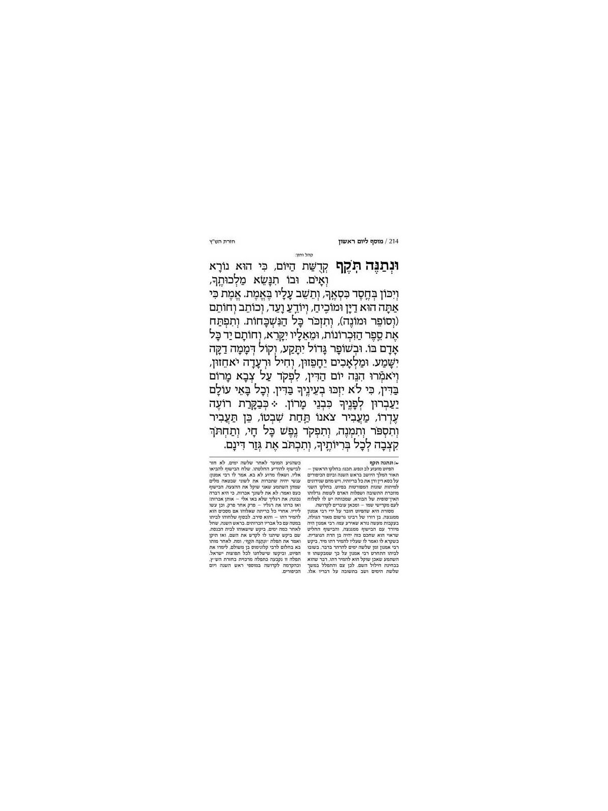 Chazzan Machzor Rosh HaShanah Hebrew Only Sefard | Books | Judaica