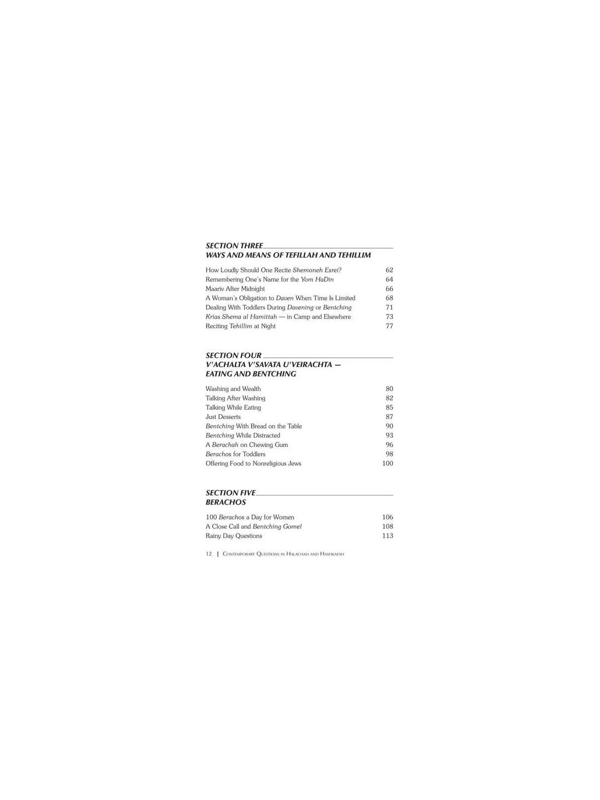 Contemporary Questions in Halachah & Hashkafa | Books | Judaica