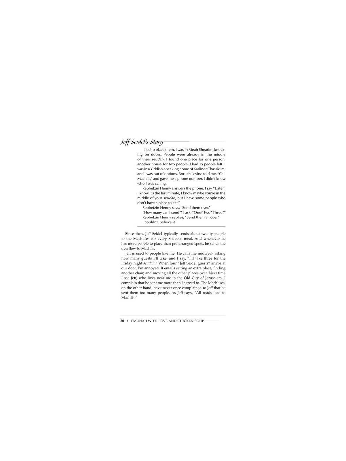 Emunah With Love and Chicken Soup [Rebbetzin Machl | Books | Judaica