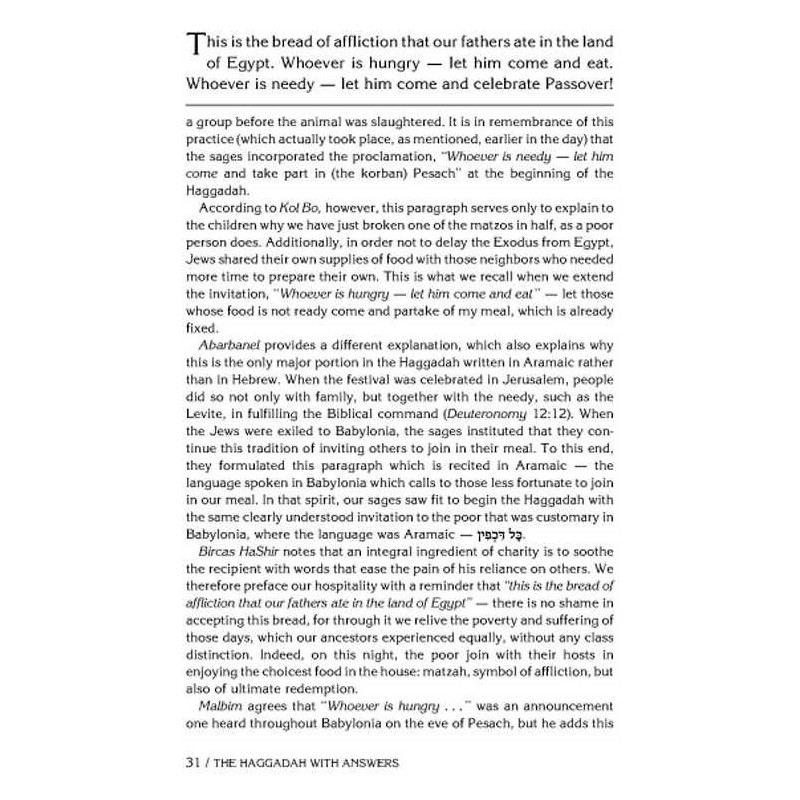 Haggadah With Answers - Hardcover | Passover | Judaica