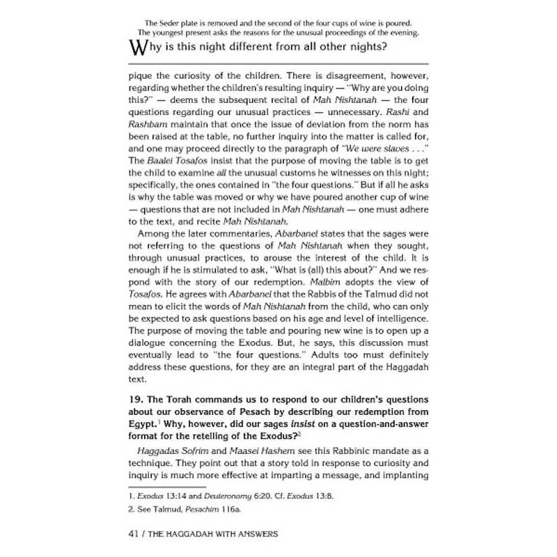 Haggadah With Answers - Hardcover | Passover | Judaica