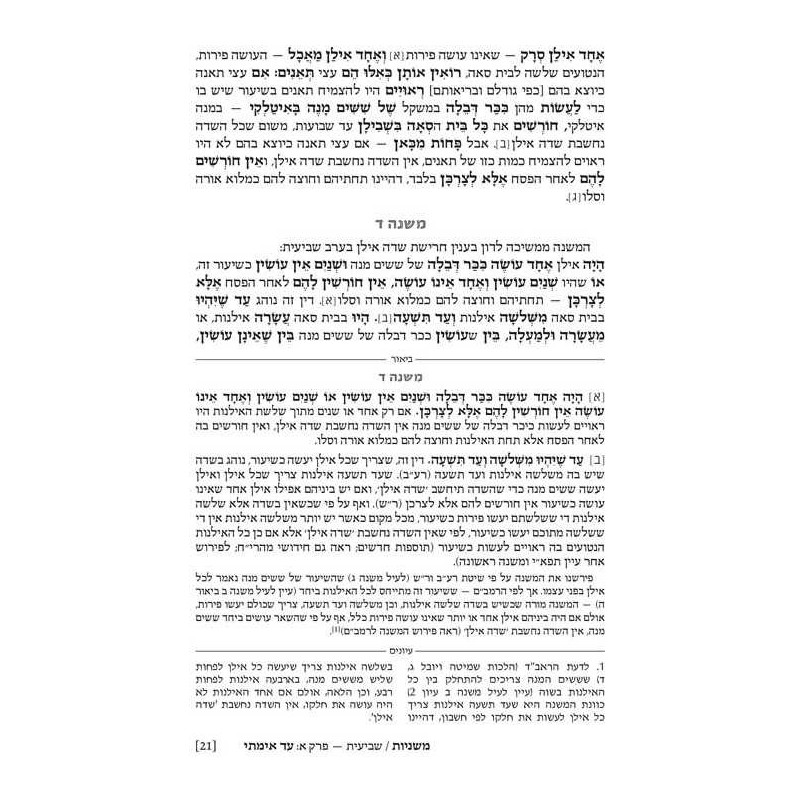 Ryzman Edition Hebrew Mishnah Shevi'is (Zeraim) -  | Books | Judaica