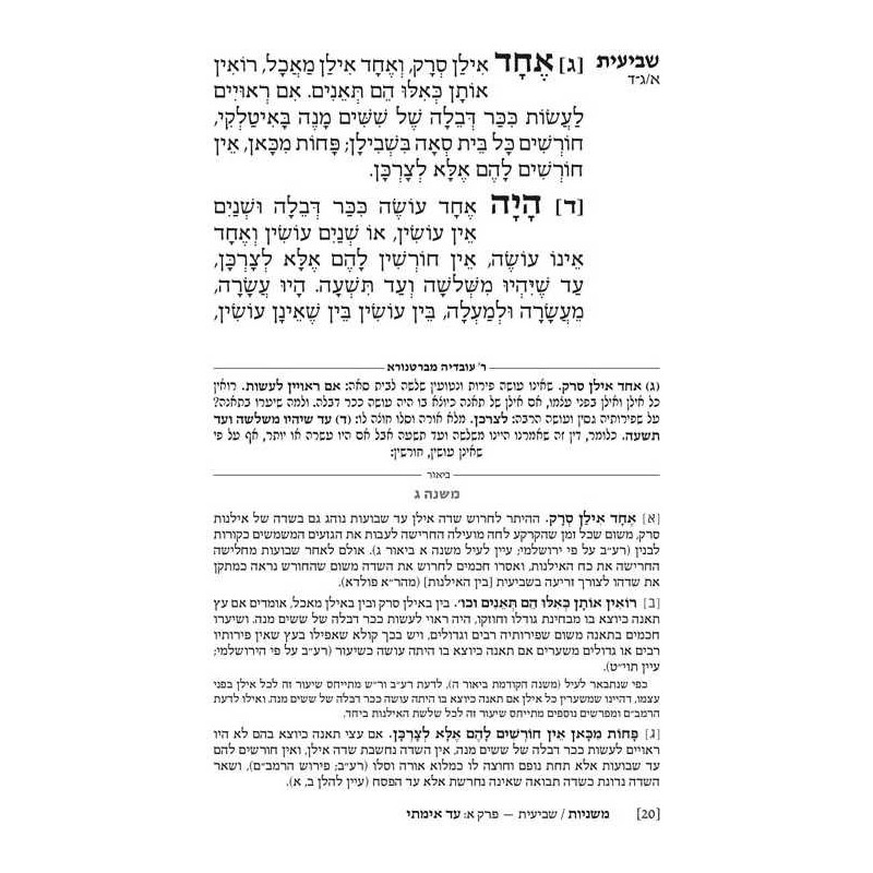 Ryzman Edition Hebrew Mishnah Shevi'is (Zeraim) -  | Books | Judaica