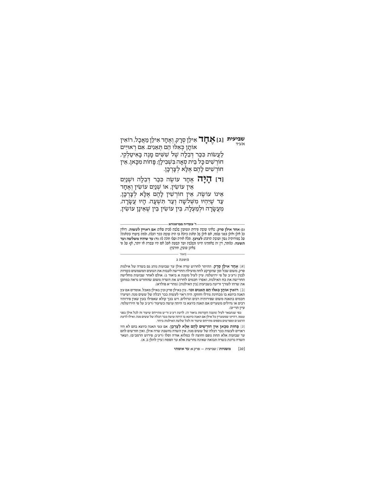 Ryzman Edition Hebrew Mishnah Shevi'is (Zeraim) -  | Books | Judaica