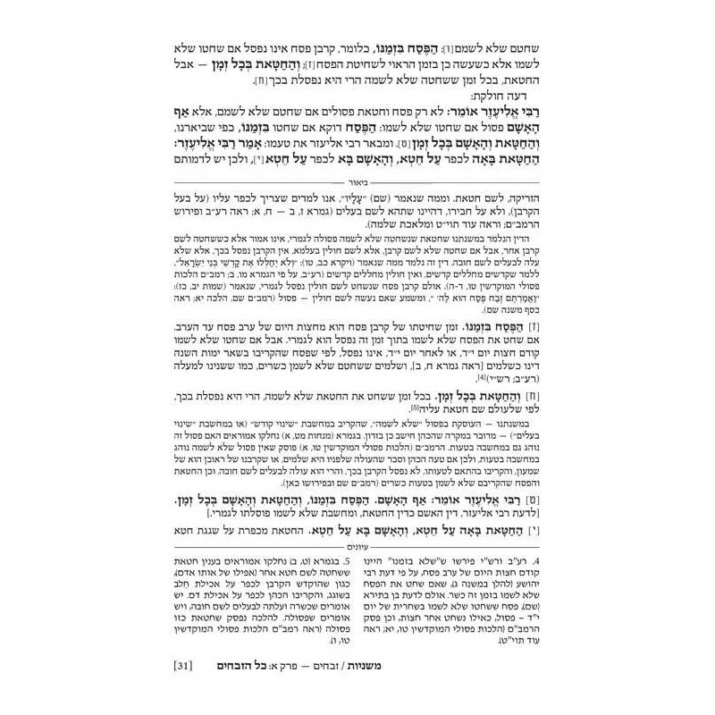 Hebrew Ryzman Mishnah Zevachim (Kodashim) | Books | Judaica