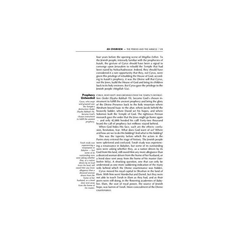 Schottenstein Ed Interlinear Megillah Esther - Har | Purim | Judaica