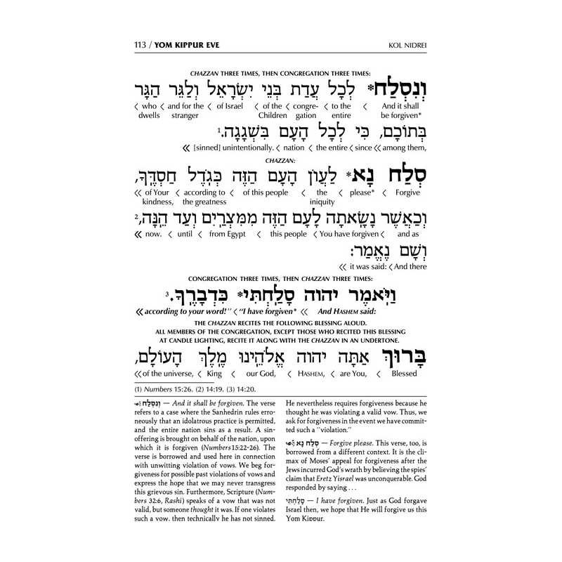 Machzor for Yom Kippur With an Interlinear Transla | Books | Judaica