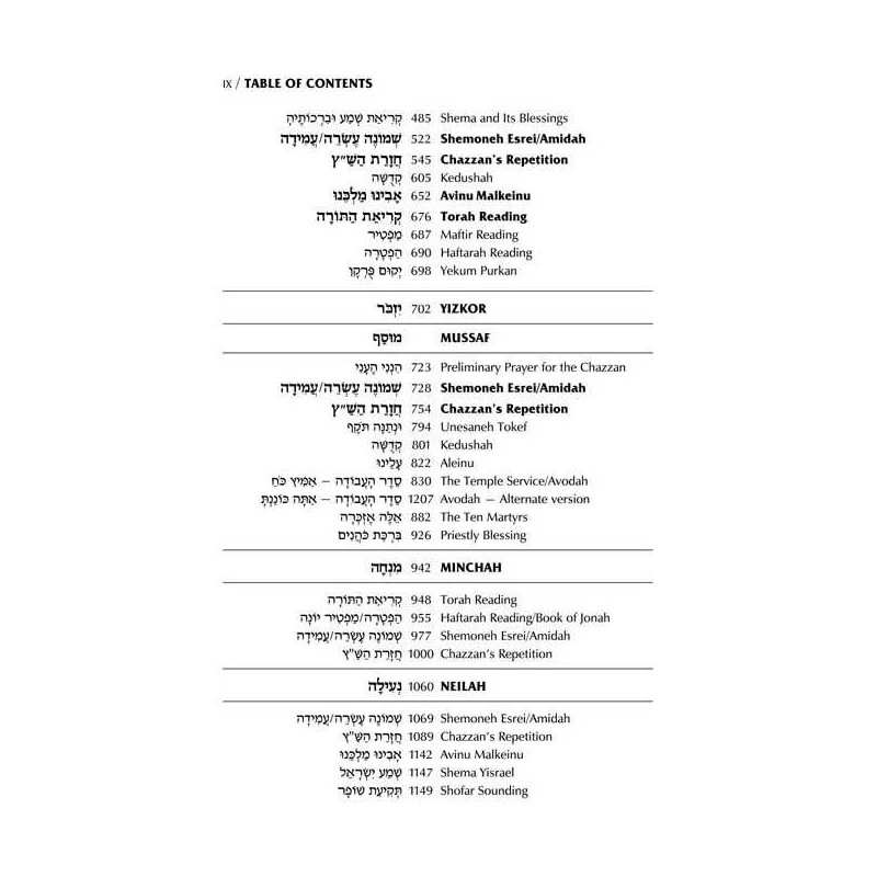 Machzor for Yom Kippur With an Interlinear Transla | Books | Judaica