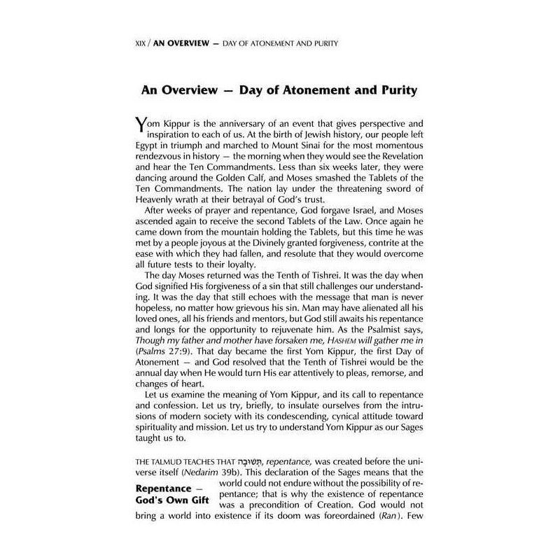 Machzor for Yom Kippur With an Interlinear Transla | Books | Judaica