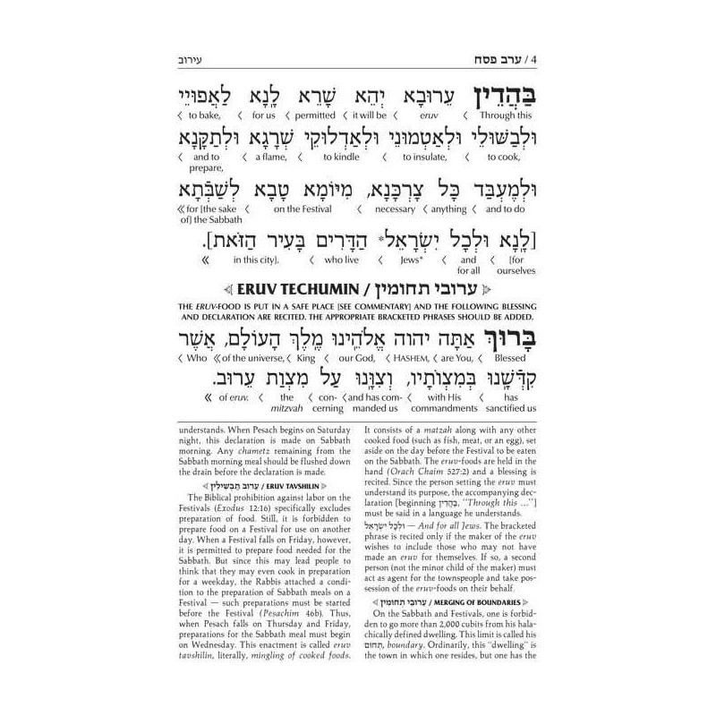 Interlinear Pesach Machzor Full Size Ashkenaz | Books | Judaica