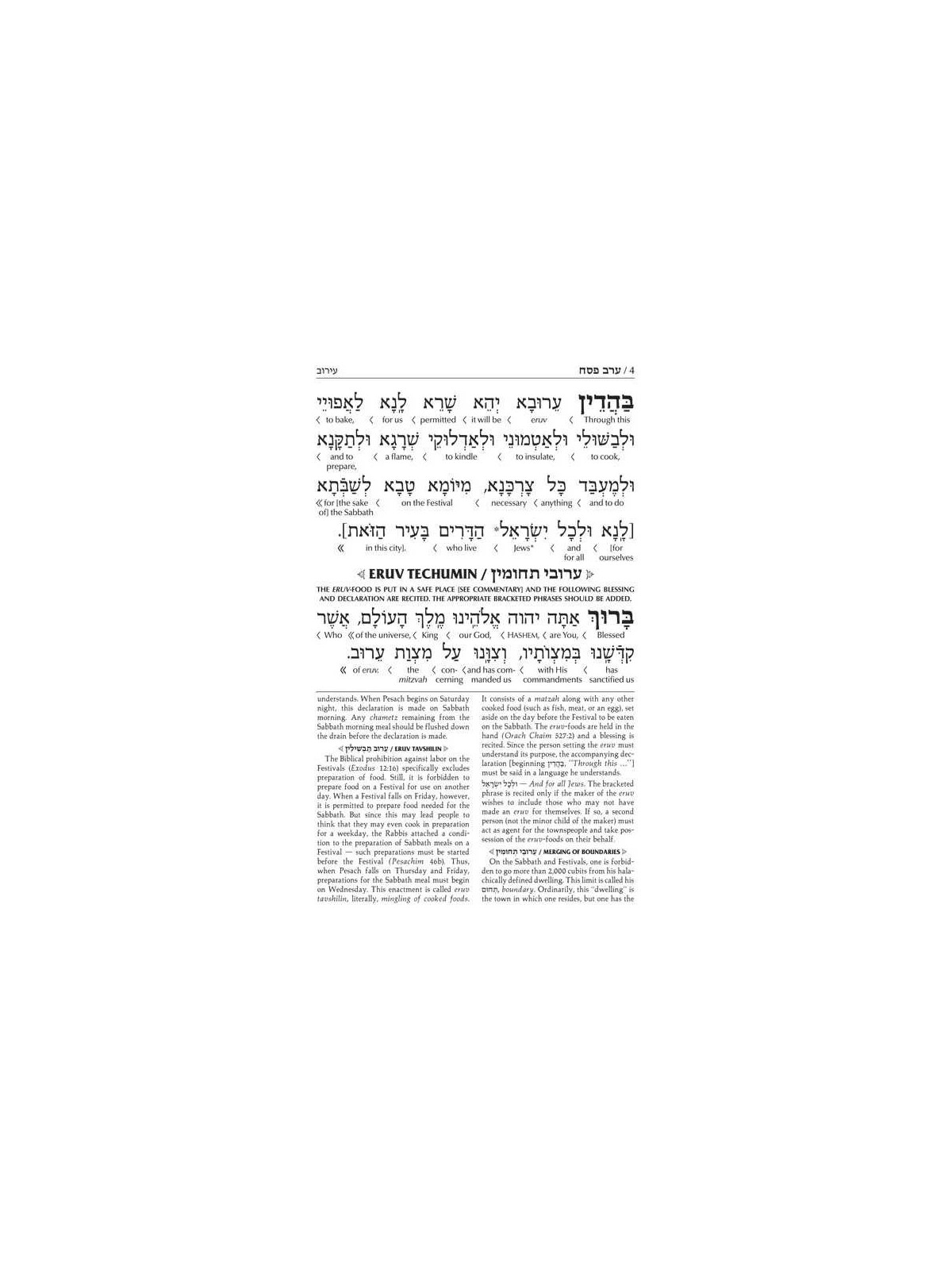 Interlinear Pesach Machzor Full Size Ashkenaz | Books | Judaica