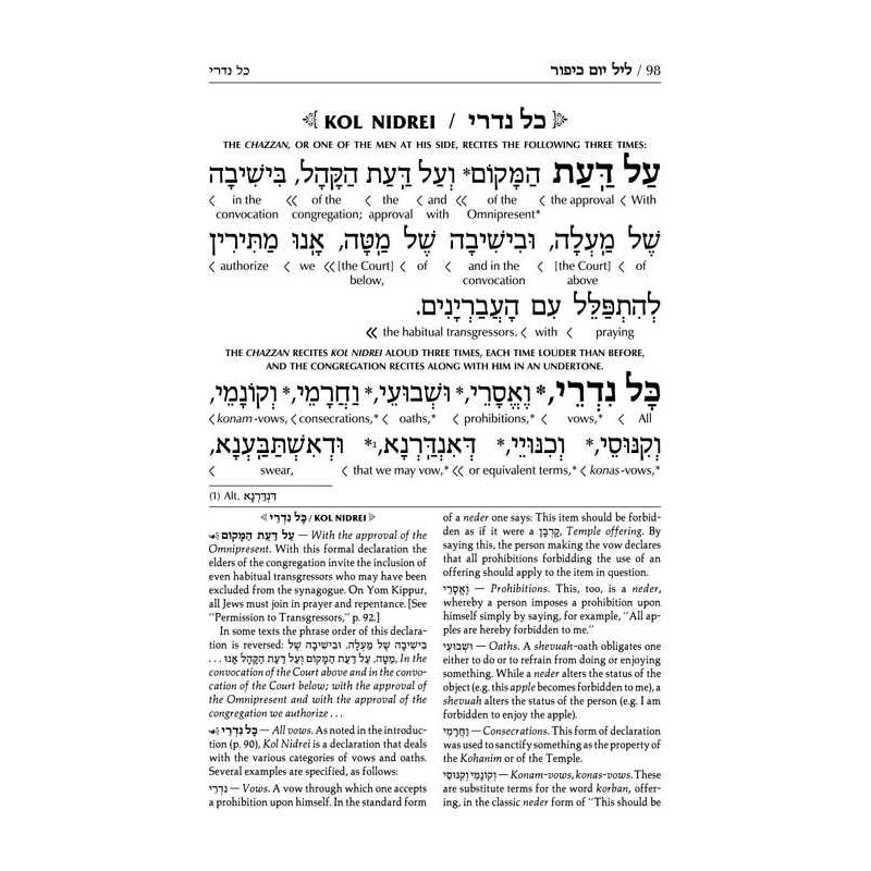 Interlinear Yom Kippur Machzor Full Size Ashkenaz  | Books | Judaica