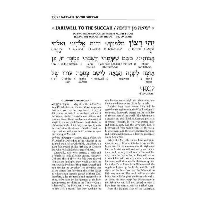 Interlinear Succos Machzor Full Size Ashkenaz - Al | Books | Judaica