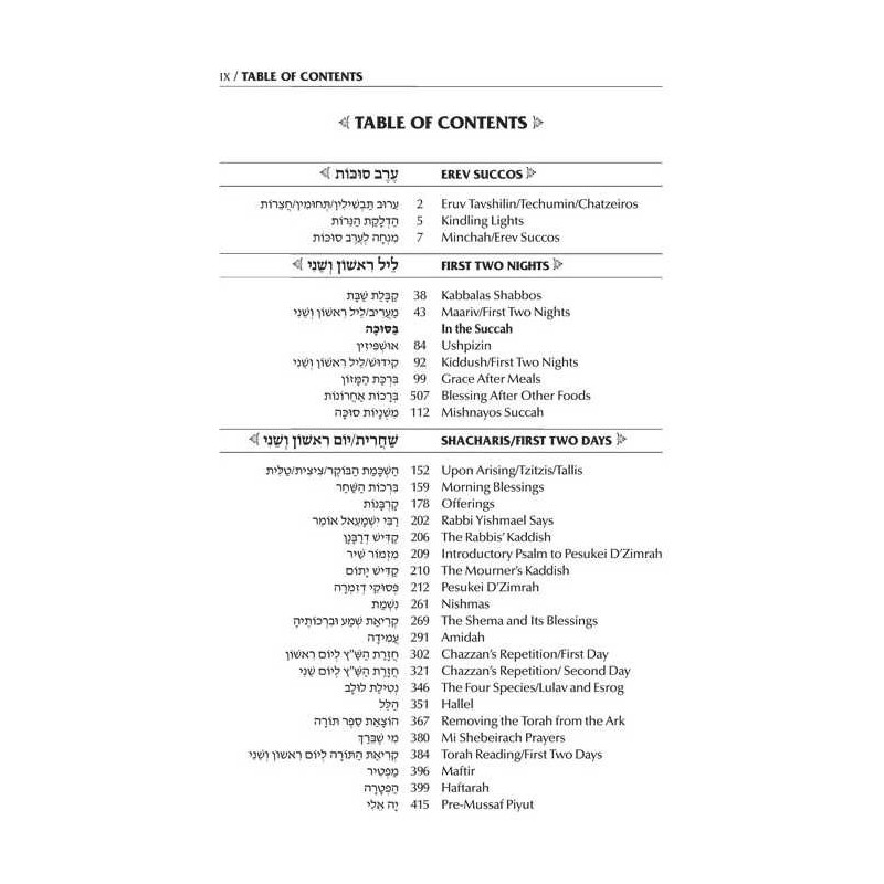 Interlinear Succos Machzor Full Size Ashkenaz - Al | Books | Judaica