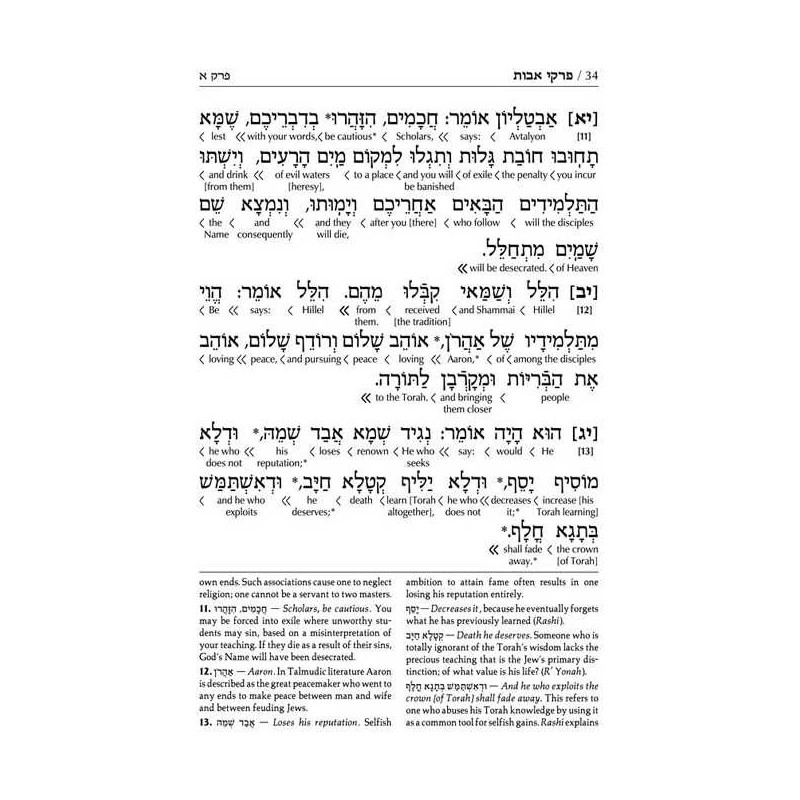 Interlinear Pirkei Avos with Bircas HaMazon - Pock | Books | Judaica