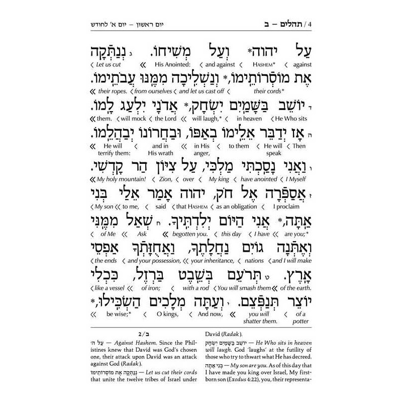 Interlinear Tehillim Pocket Leather White | Books | Judaica