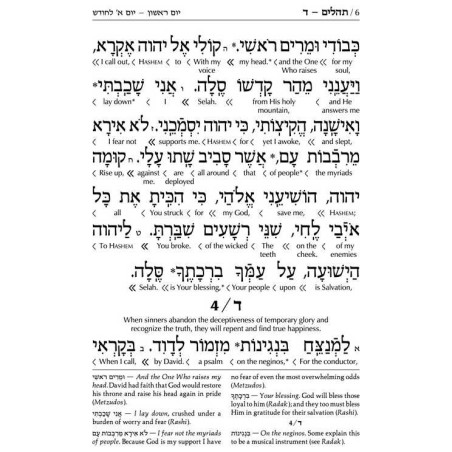 Interlinear Tehillim /Psalms Full Size - Dark Brow | Books | Judaica