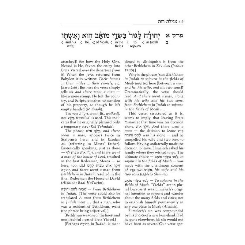 Schottenstein Ed Interlinear Ruth - Hardcover | Books | Judaica