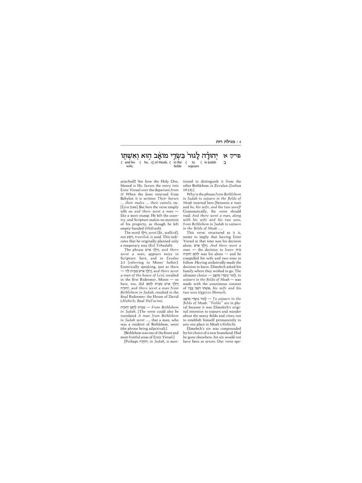 Schottenstein Ed Interlinear Ruth - Hardcover | Books | Judaica