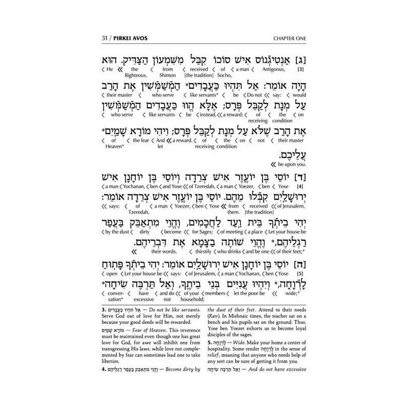 Schottenstein Ed Interlinéaire Pirkei Avos | Livres | Judaïca