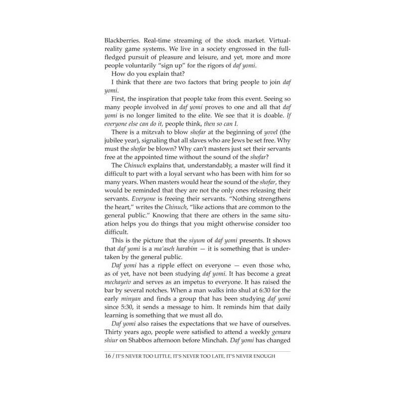 It's Never Too Little, It's Never Too Late... | Books | Judaica