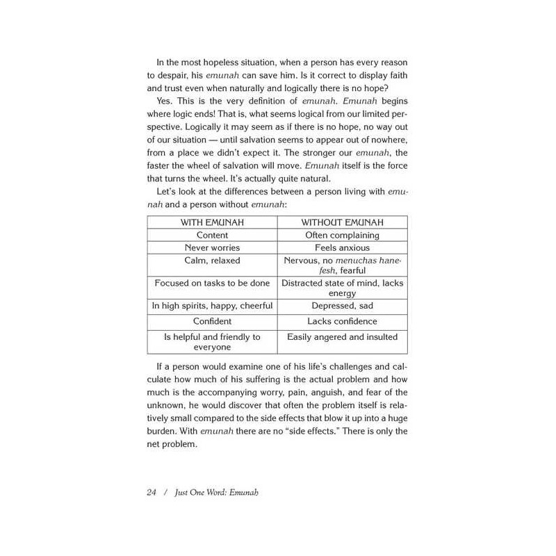 Just One Word - Emunah | Books | Judaica