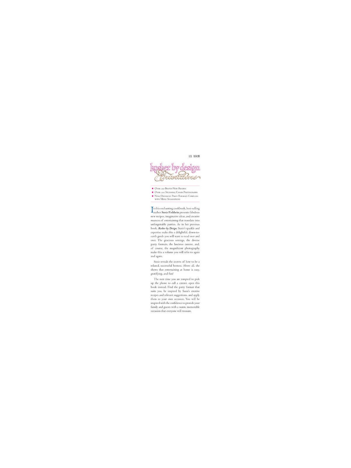 Kosher By Design Entertains | Books | Judaica