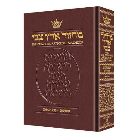 Machzor Shavuos Pocket Size Ashkenaz - Maroon Leat | Books | Judaica