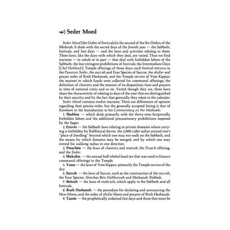 Yad Avraham Mishnah Series: Seder Moed - Personal  | Books | Judaica