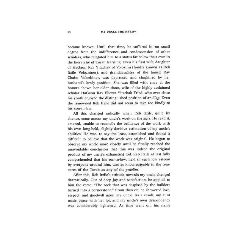 My Uncle The Netziv - Hardcover | Books | Judaica