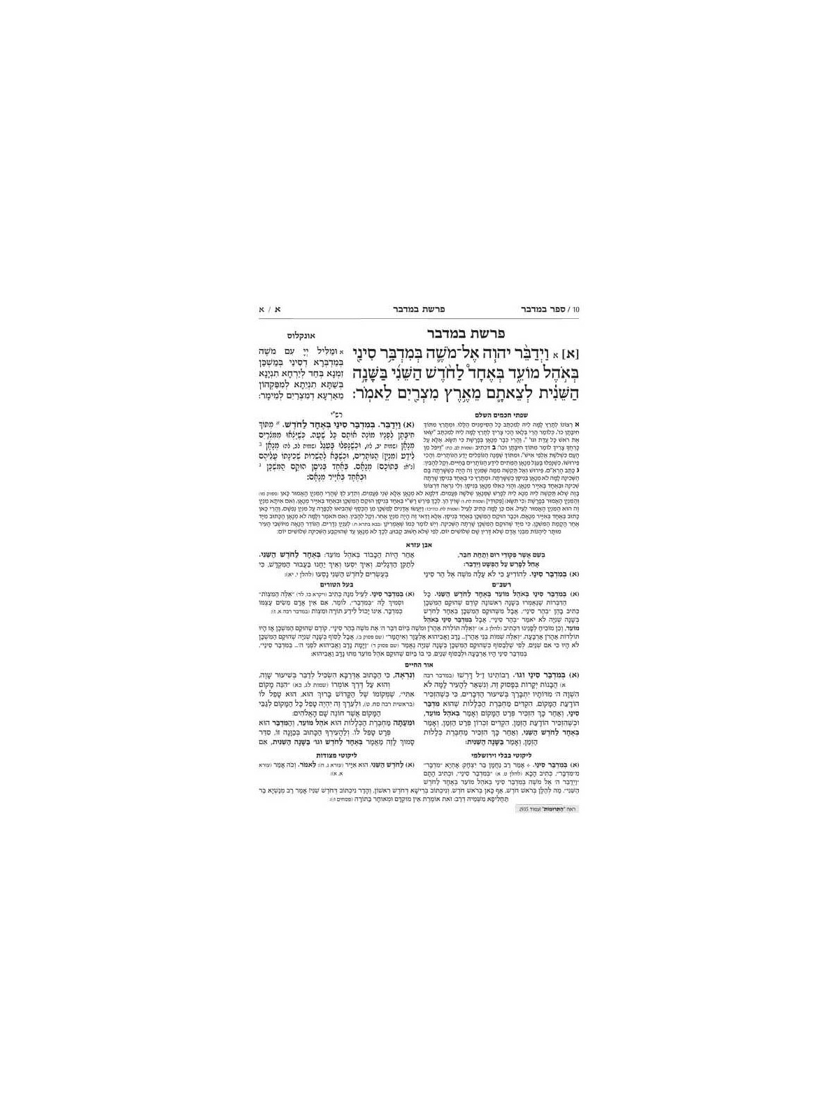 Mid Size Hebrew Mikra'os Gedolos Bamidbar - Czuker | Books | Judaica