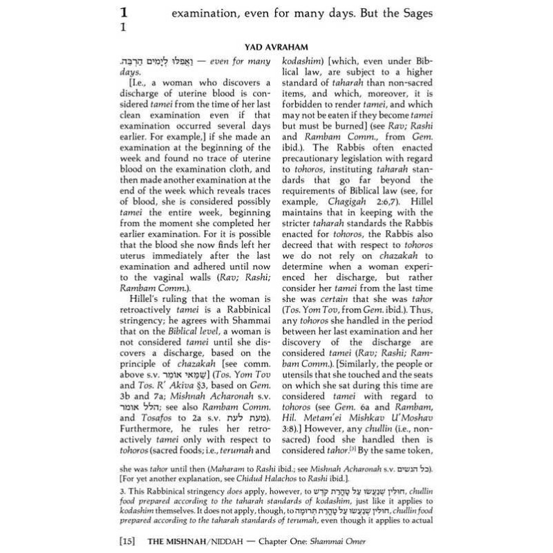 Yad Avraham Mishnah Series:42 Tractate Niddah (Sed | Books | Judaica