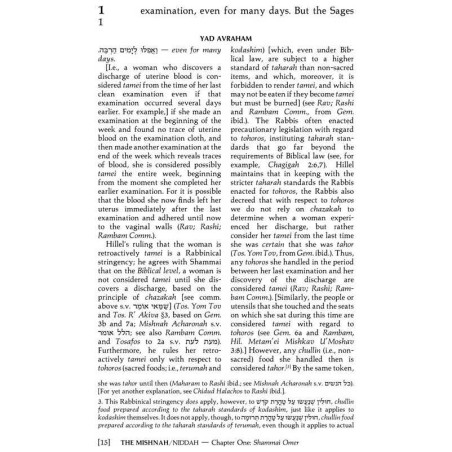 Yad Avraham Mishnah Series:42 Tractate Niddah (Sed | Books | Judaica