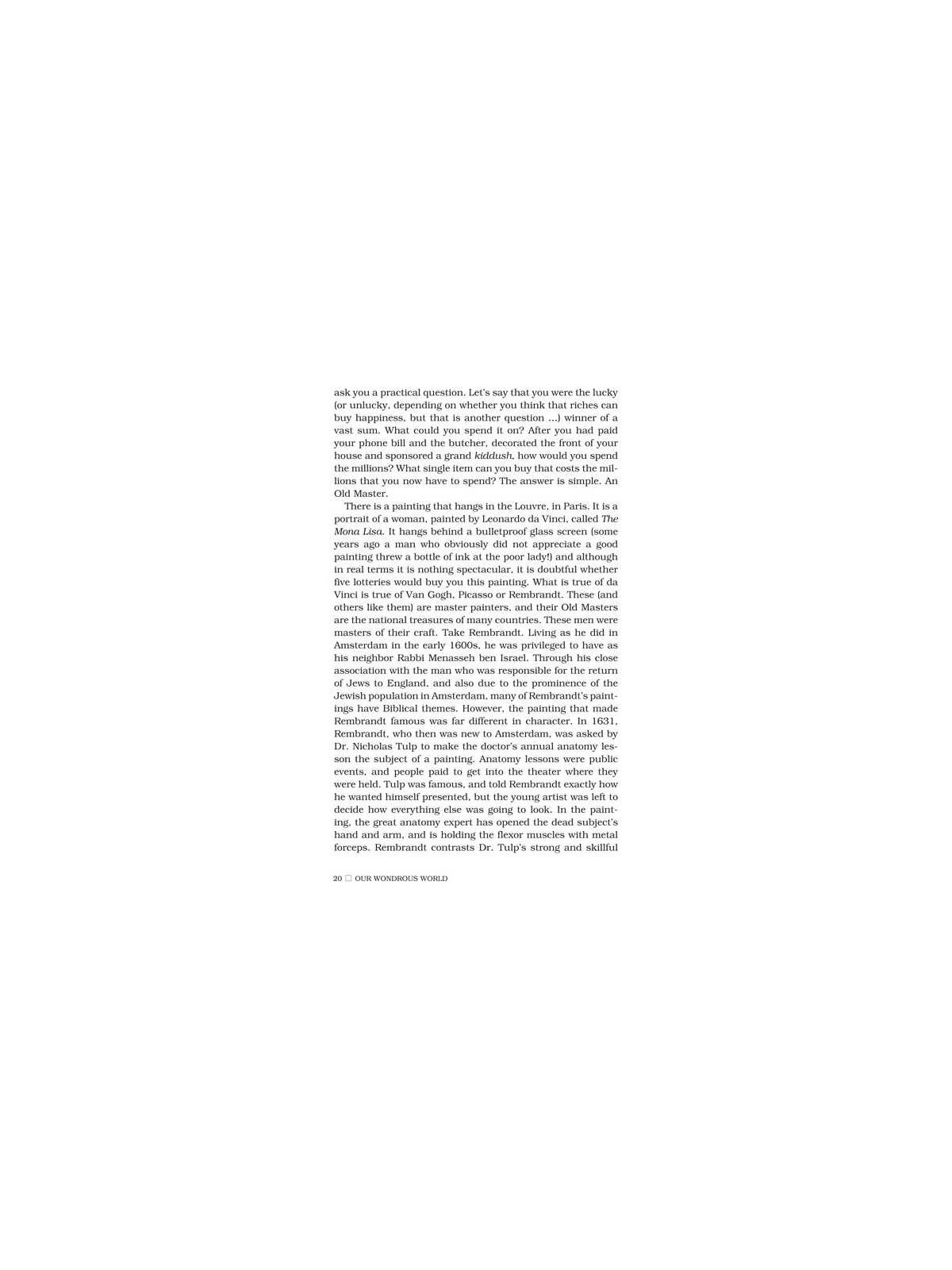 Our Wondrous World - Hardcover | Books | Judaica