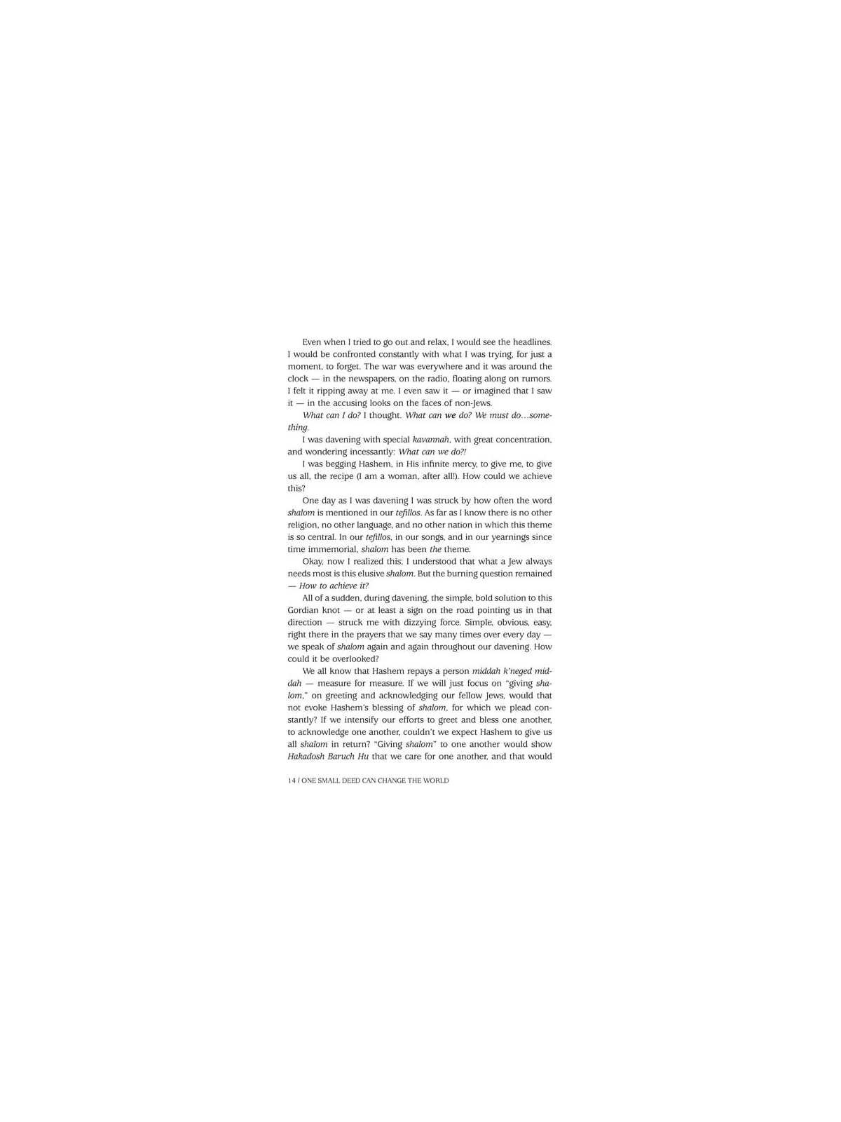 One Small Deed Can Change The World | Books | Judaica