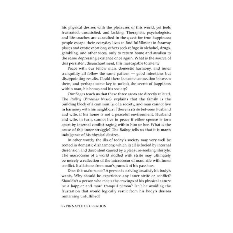 Pinnacle of Creation [R' Henach Leibowitz] | Books | Judaica
