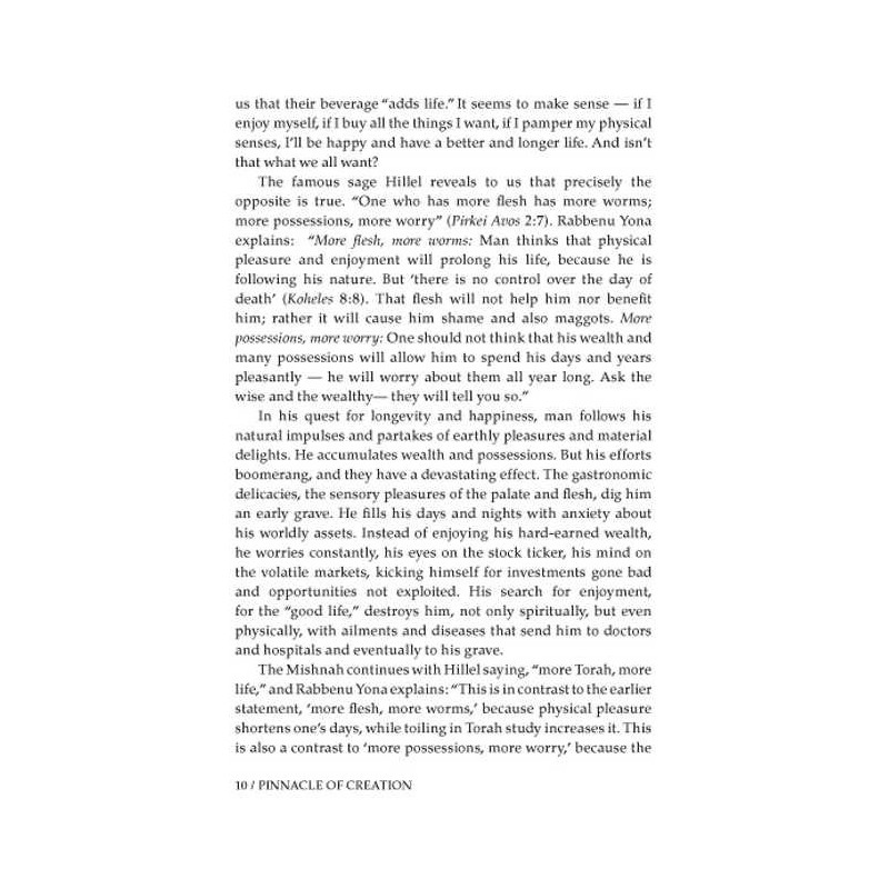 Pinnacle of Creation [R' Henach Leibowitz] | Books | Judaica