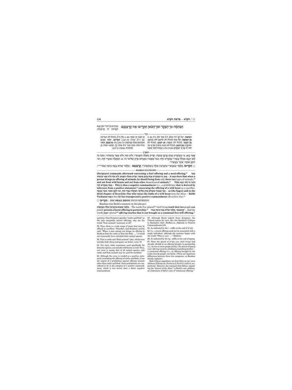 Popular Size Ramban - Vayikra/Leviticus | Books | Judaica