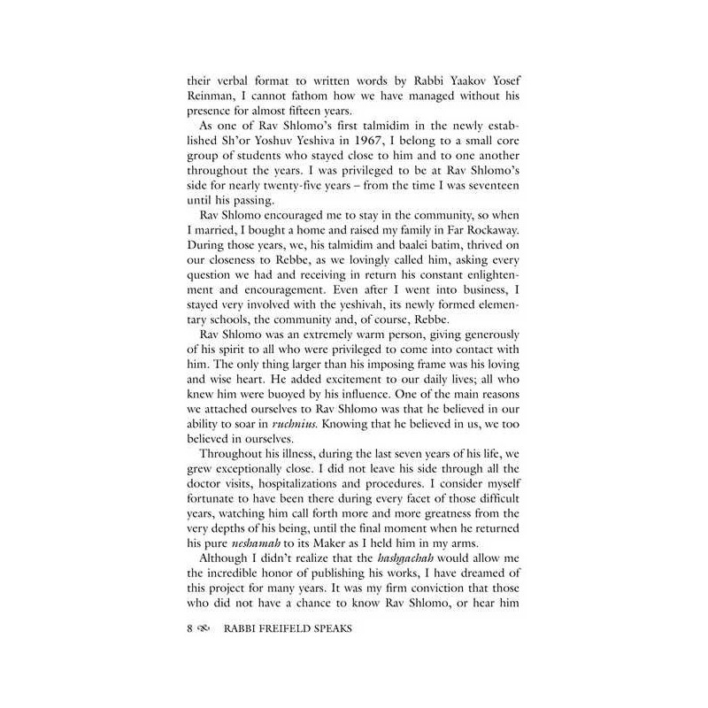 Rabbi Freifeld Speaks - Hardcover | Books | Judaica
