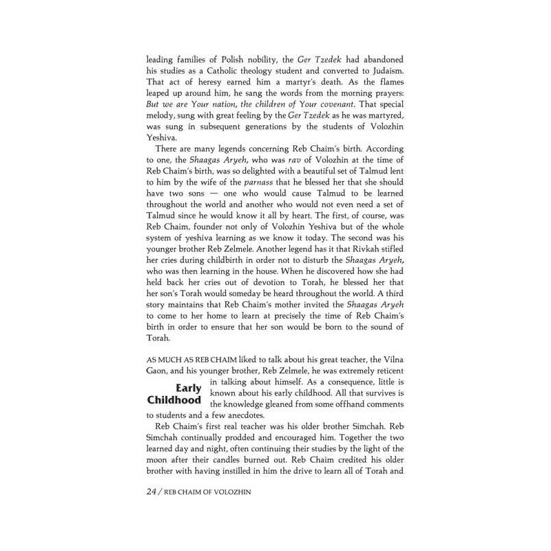 Reb Chaim Of Volozhin - Hardcover | Books | Judaica