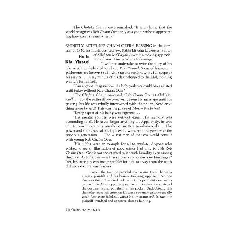 Reb Chaim Ozer - Hardcover | Books | Judaica