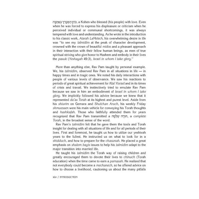 Rav Pam on the Festivals - Hardcover | Books | Judaica