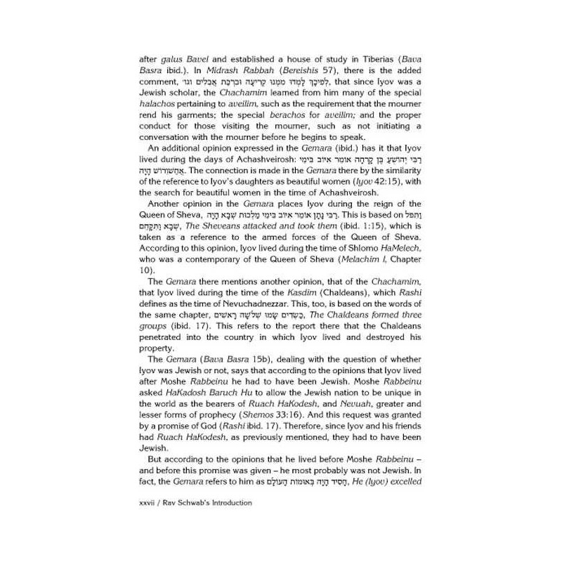 Rav Schwab on Iyov - Hardcover | Books | Judaica