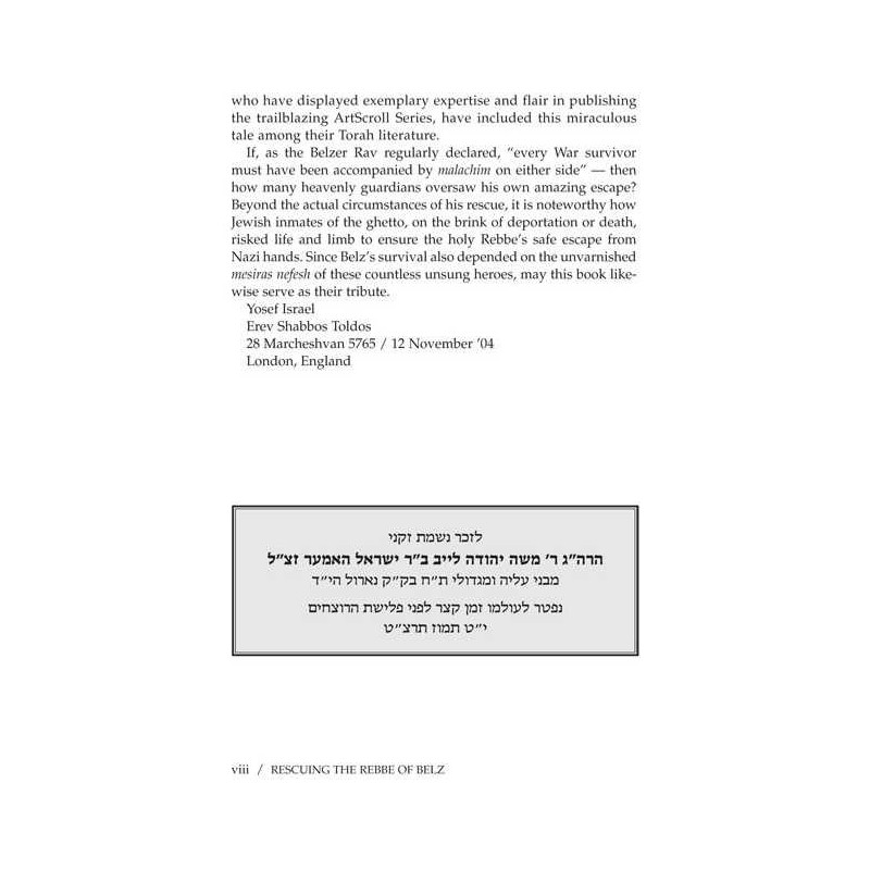 Rescuing the Rebbe of Belz - Hardcover | Books | Judaica