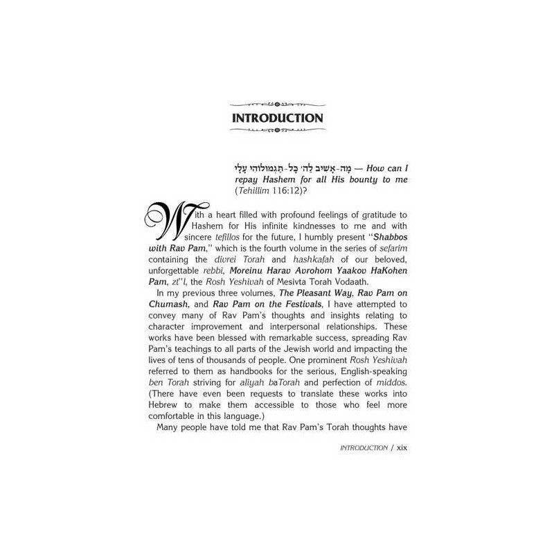 Shabbos With Rav Pam - Hardcover | Books | Judaica