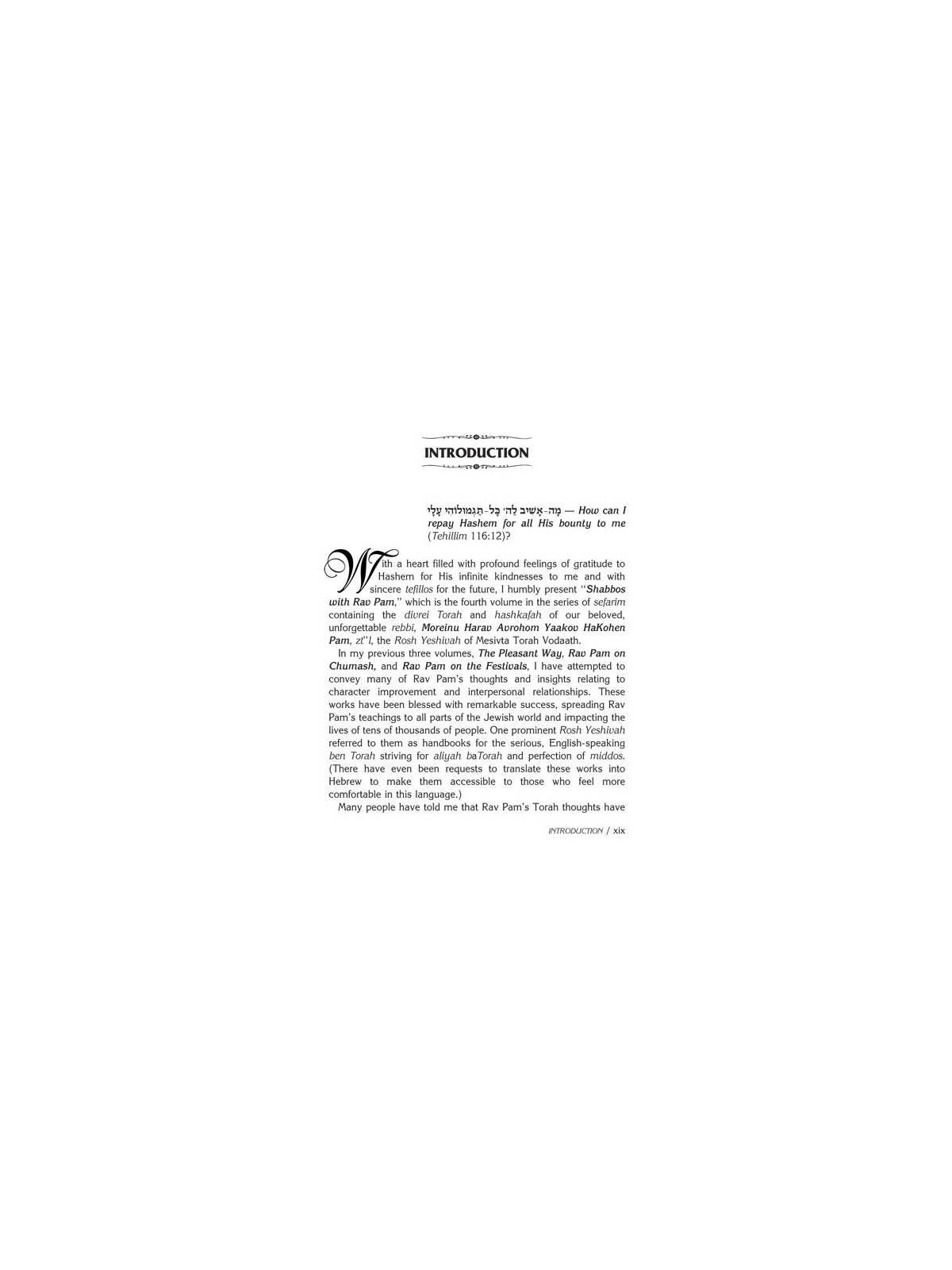 Shabbos With Rav Pam - Hardcover | Books | Judaica