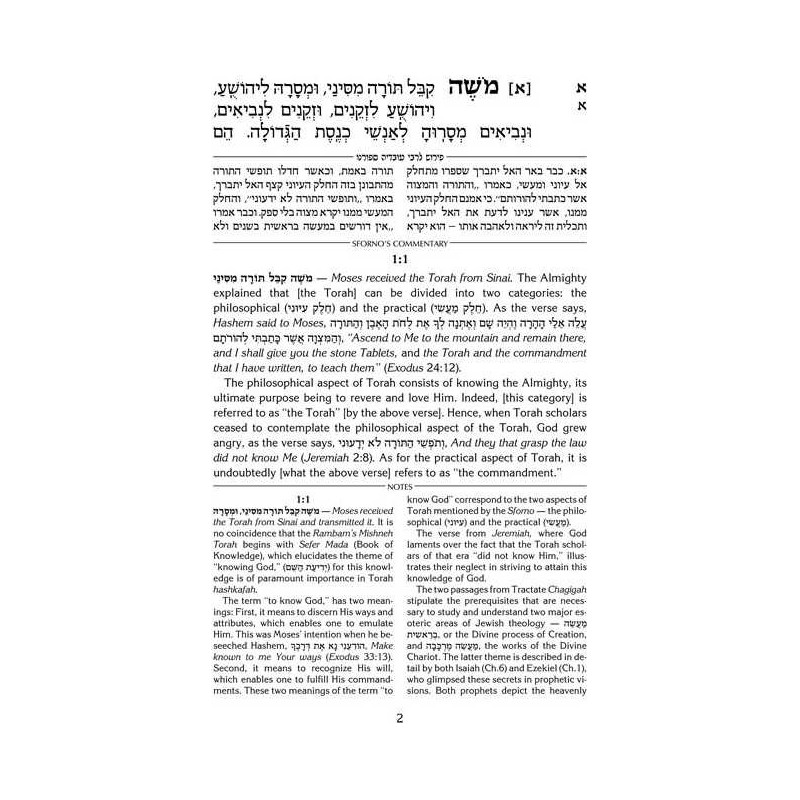 Sforno on Pirkei Avos - Hardcover | Books | Judaica