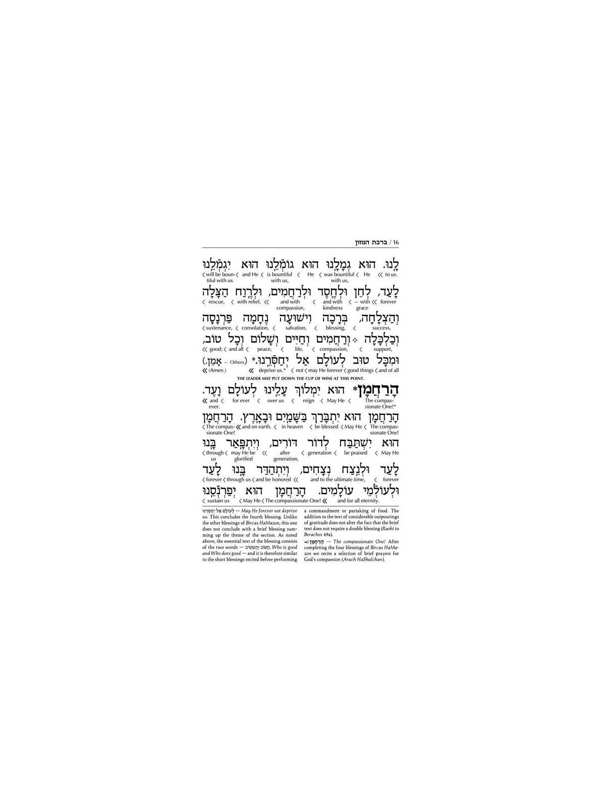 Schottenstein Edition Interlinear Birchon - White  | Books | Judaica