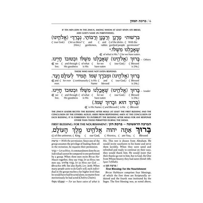Schottenstein Edition Interlinear Birchon - White  | Books | Judaica